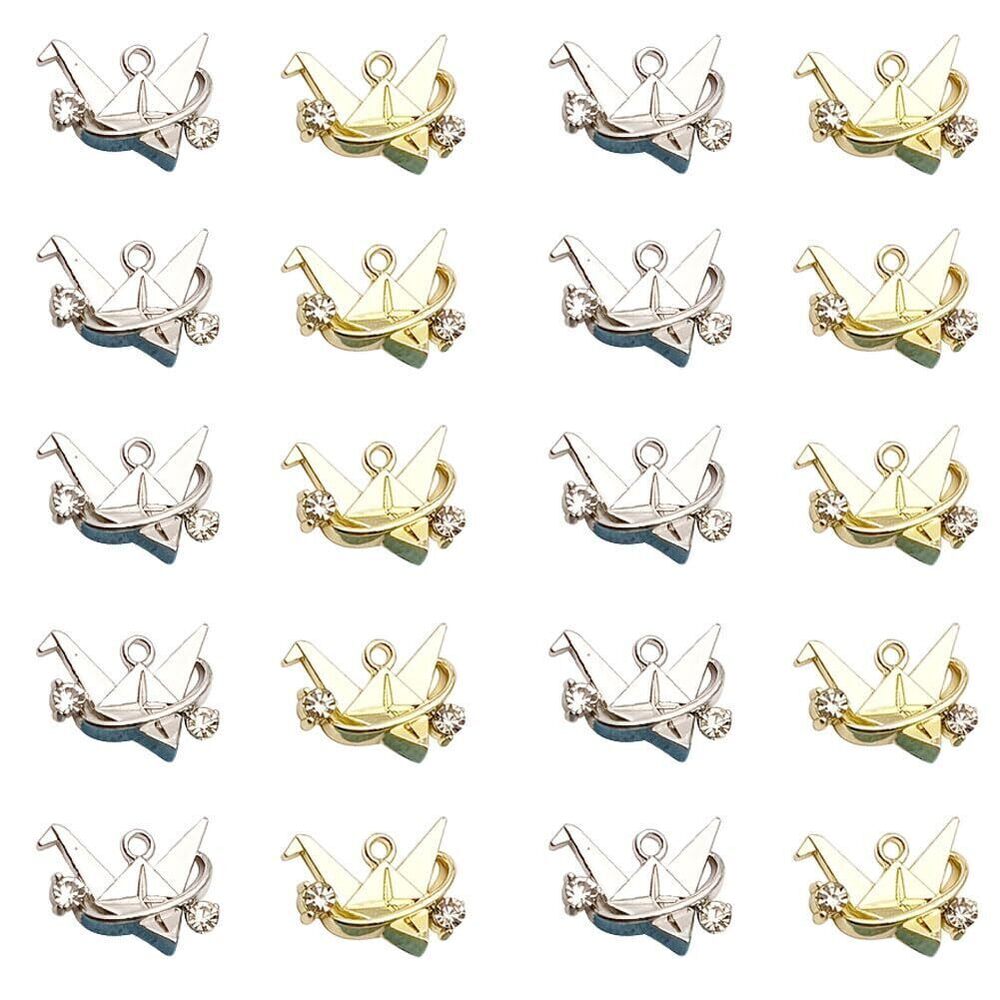 4910 20 Pieces Charming Alloy Thousand Paper Crane Pendant Homemade DIY